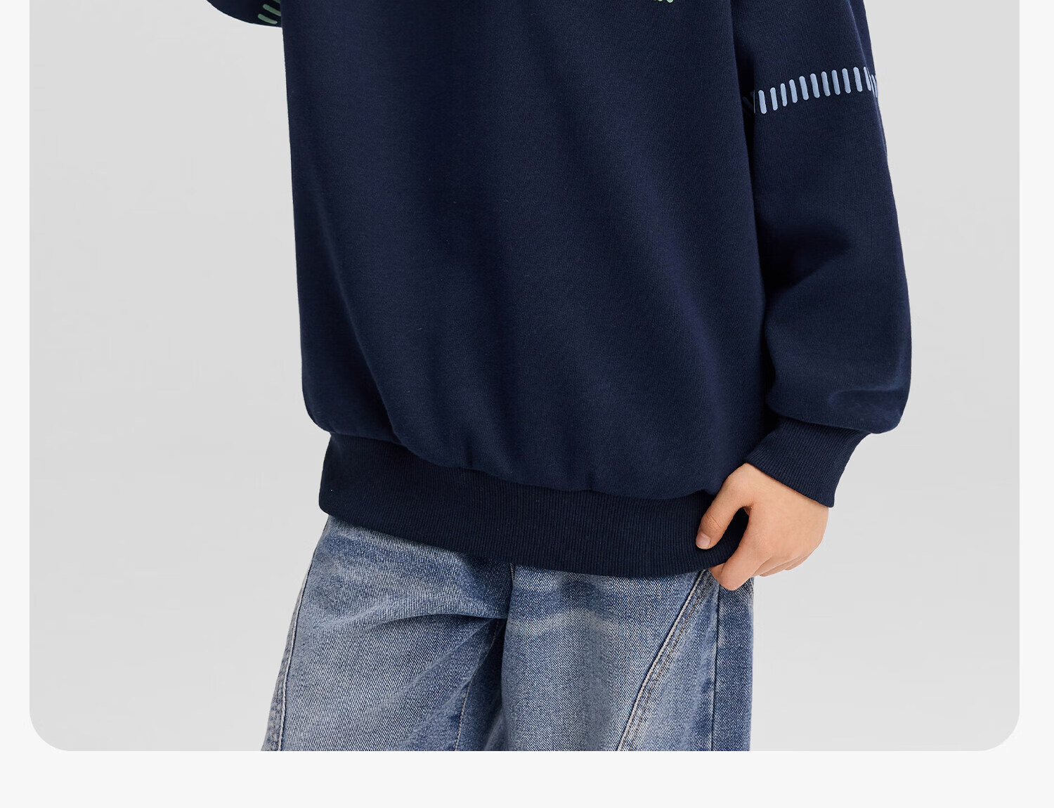 Zuo Xi Boys' Polo Collar Sweatshirt 2026 New College Colorblock Children's Spring Top Deep Navy 170 17
